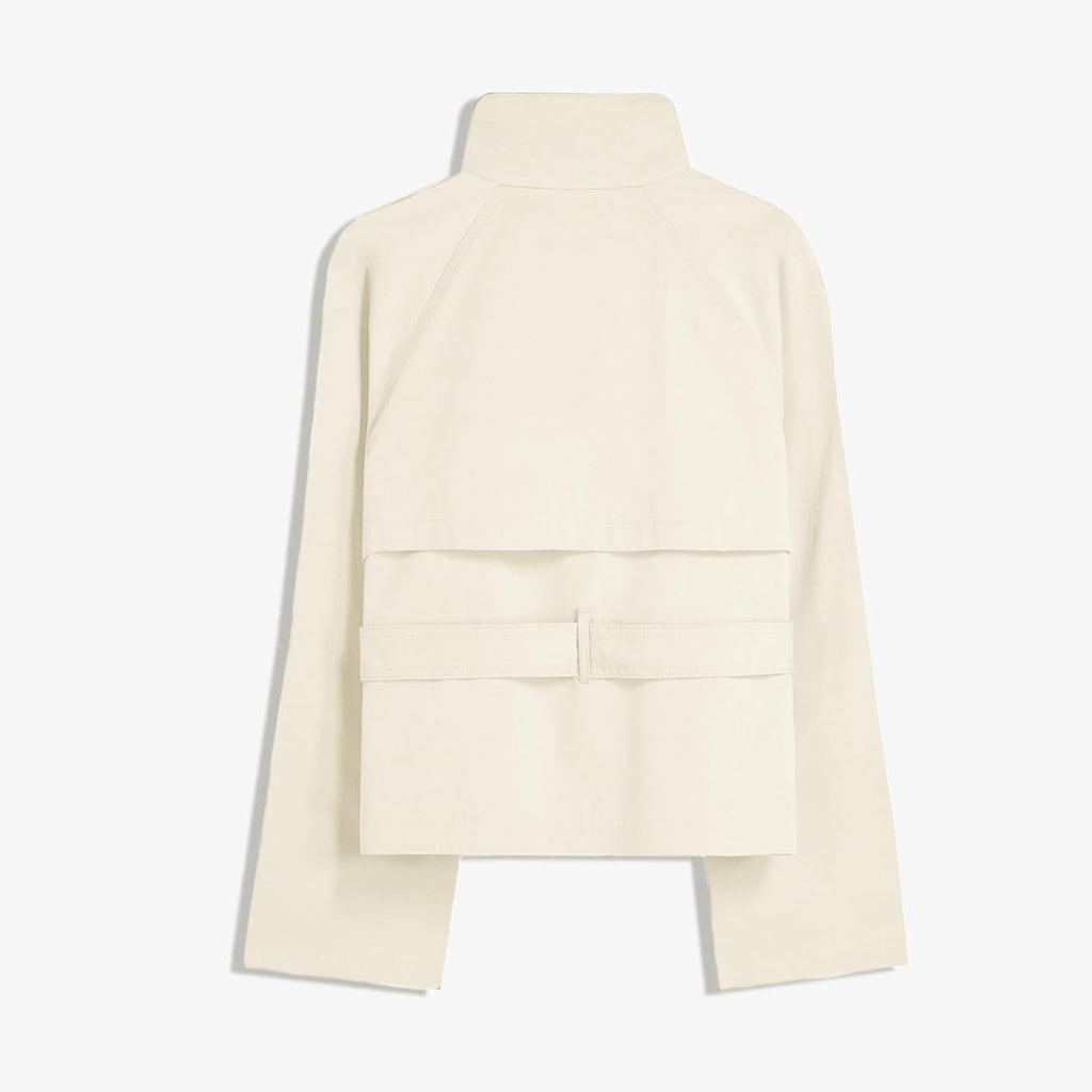 Women's Cropped Trench Coat Double Breasted Short Jacket High Collar Fall Winter Coats Trendy Outfit with Belt