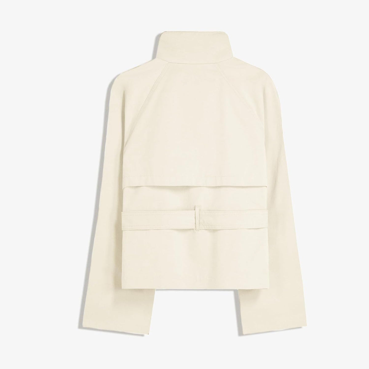 Women's Cropped Trench Coat Double Breasted Short Jacket High Collar Fall Winter Coats Trendy Outfit with Belt
