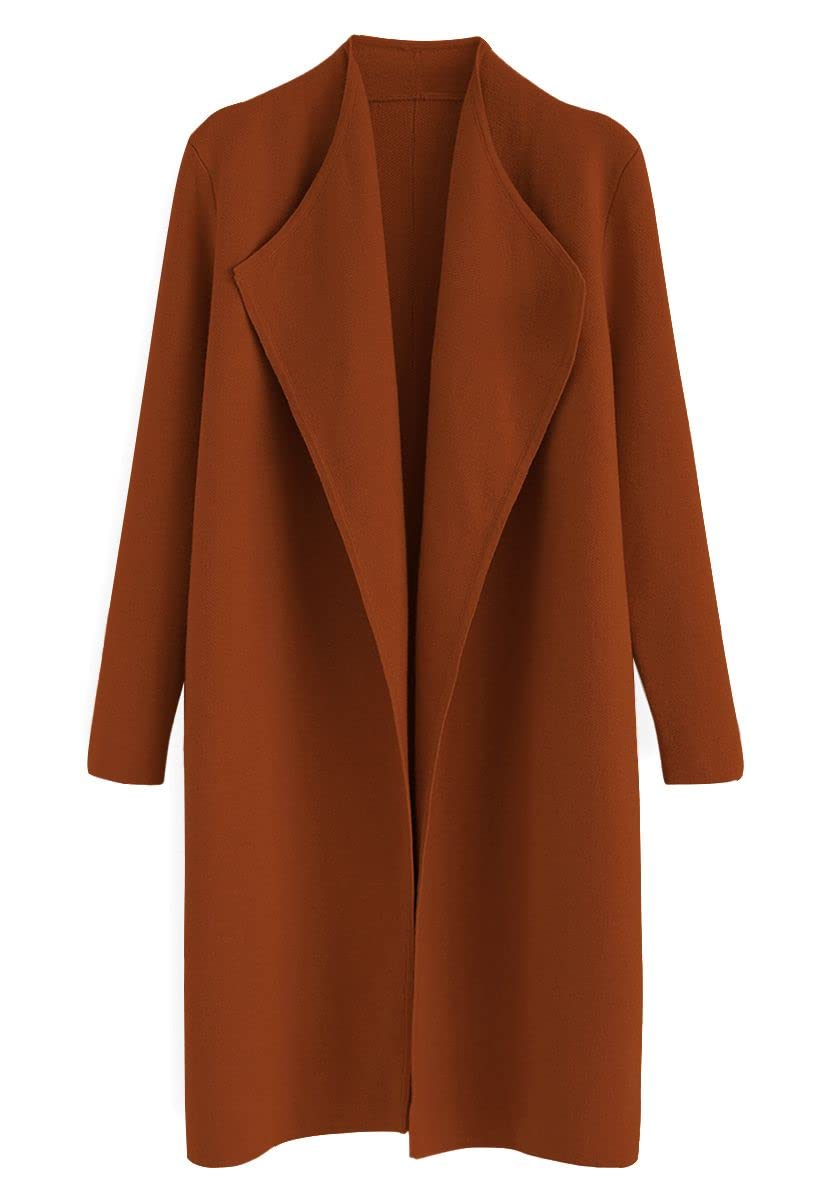 CHICWISH Women's Classy Open Front Knit Coat Cardigan Coatigan Light Jacket