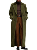 Runcati Mens Full Length Long Trench Coat Double Breasted Classic Overcoat | Notched Lapel, Long Jacket, Winter Overcoat, winter outerwear